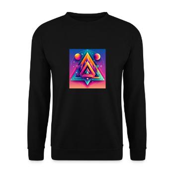 Dritte Dimension. - Unisex Pullover - Schwarz - Vorne - Alina (178cm) & Michal (187cm)