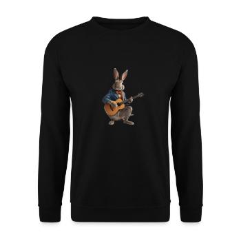 Hase Hase Gitarre - Unisex Pullover - Schwarz - Vorne - Alina (178cm) & Michal (187cm)