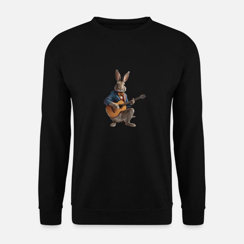 rabbit hare guitar - Unisex Sweatshirt - black