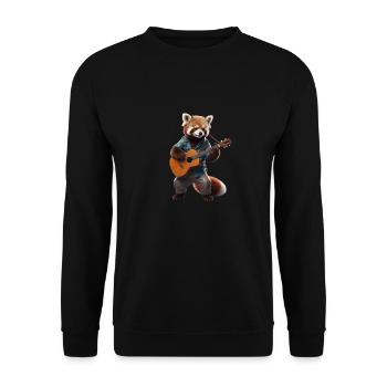 Red Panda Gitarre - Unisex Pullover - Schwarz - Vorne - Alina (178cm) & Michal (187cm)