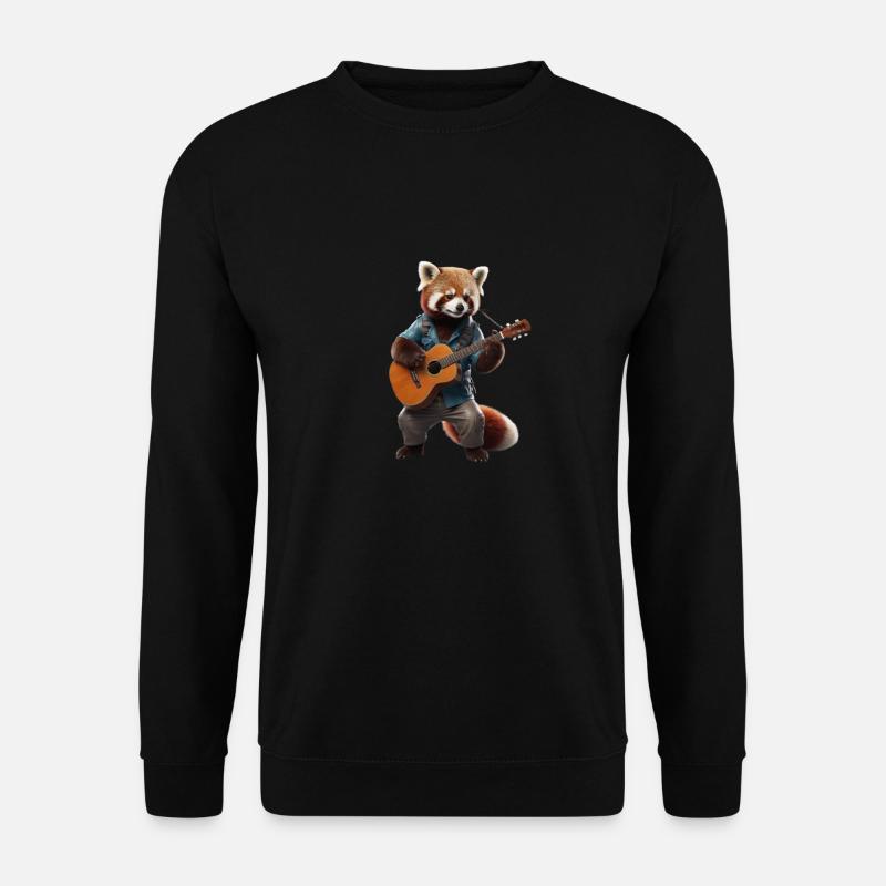 Red Panda Gitarre - Unisex Pullover - Schwarz