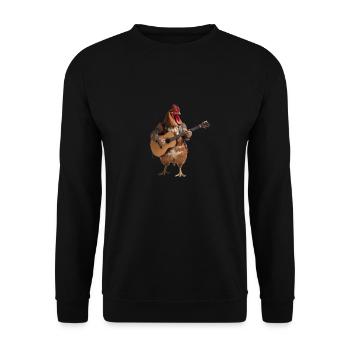 Rooster Hen Gitarre - Unisex Pullover - Schwarz - Vorne - Alina (178cm) & Michal (187cm)