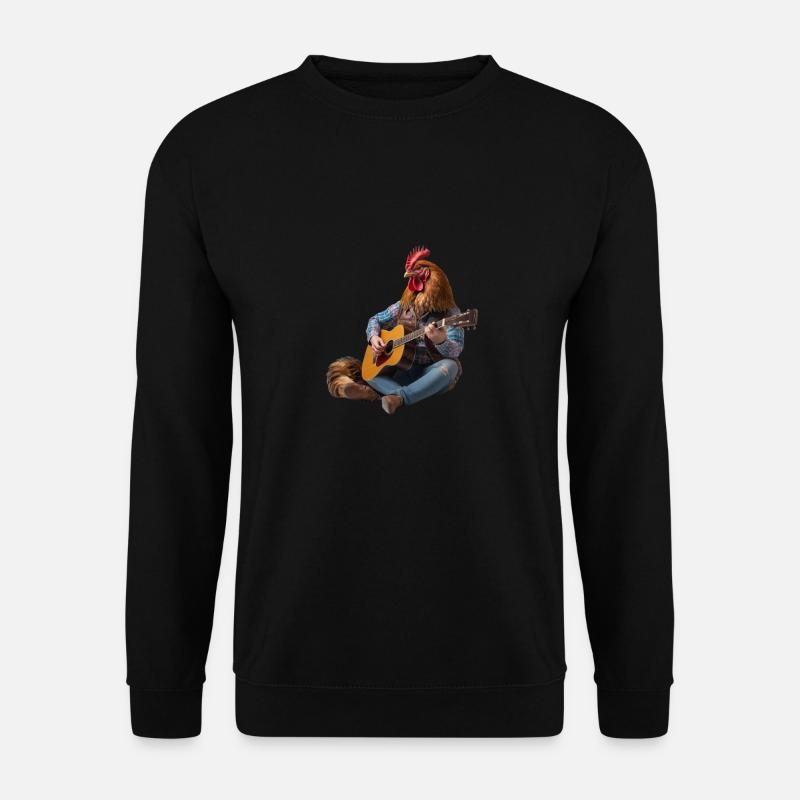 Rooster Hen Gitarre - Unisex Pullover - Schwarz