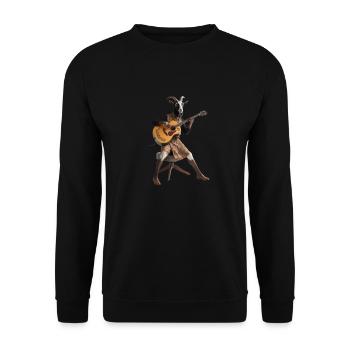 Ziegen-Gitarre - Unisex Pullover - Schwarz - Vorne - Alina (178cm) & Michal (187cm)