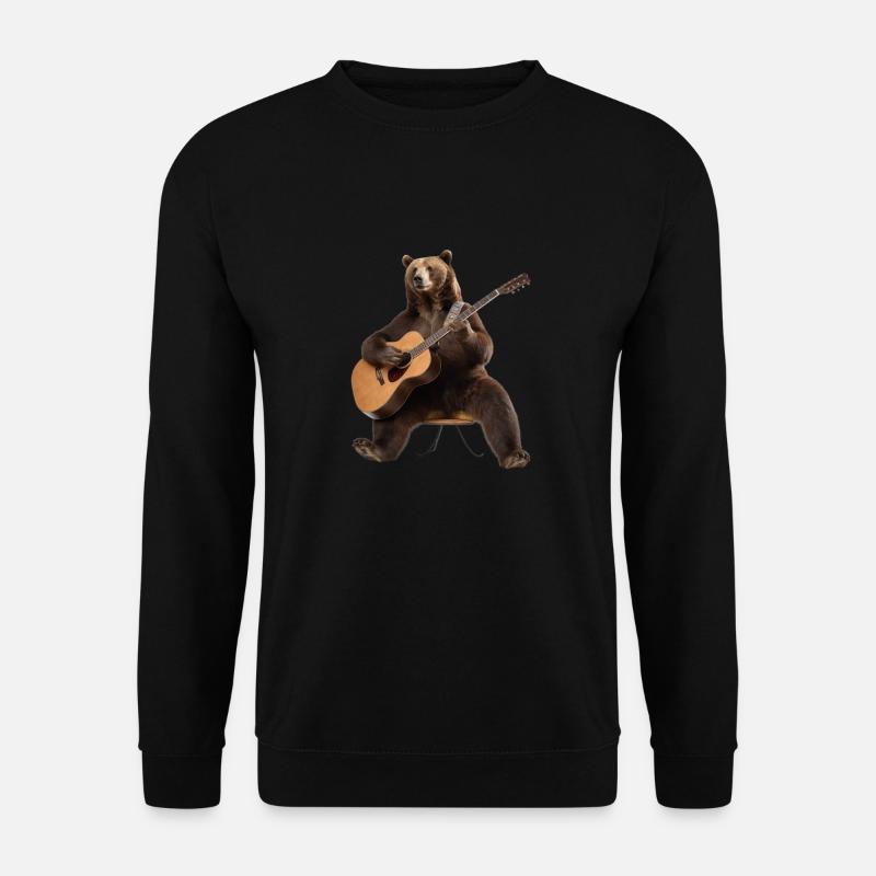 Grizly Bear Gitarre - Unisex Pullover - Schwarz