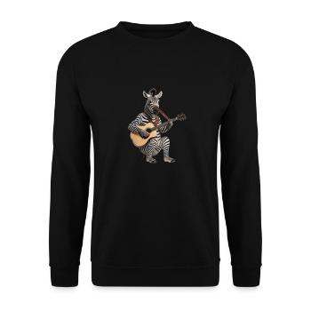 Zebra Guitar Pferd - Unisex Pullover - Schwarz - Vorne - Alina (178cm) & Michal (187cm)