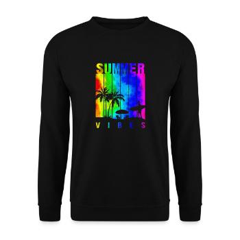 Sommer Illustration Sommer Blumenkunst Blume Meer - Unisex Pullover - Schwarz - Vorne - Alina (178cm) & Michal (187cm)