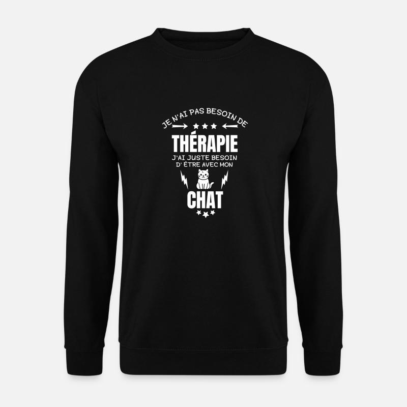 THÉRAPIE MON CHAT - Sweat-shirt Unisexe - noir