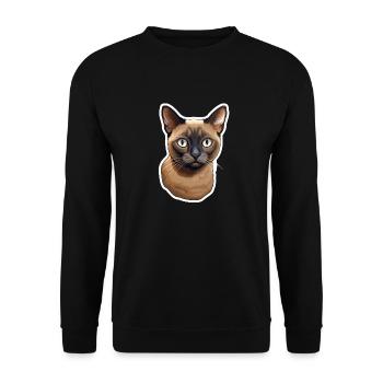 Chat birman - Sweat-shirt Unisexe - noir - Devant - Alina (178cm) & Michal (187cm)
