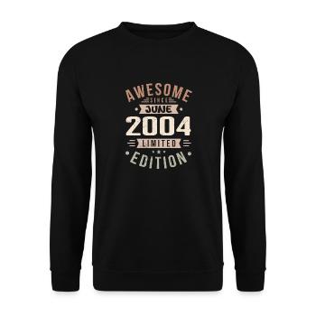 Juin 2004 Anniversaire Juin 2004 Cadeau Juin 2004 - Sweat-shirt Unisexe - noir - Devant - Alina (178cm) & Michal (187cm)