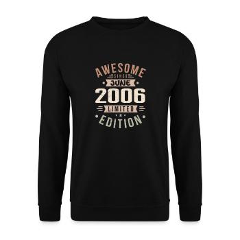 Juin 2006 Anniversaire Juin 2006 Cadeau Juin 2006 - Sweat-shirt Unisexe - noir - Devant - Alina (178cm) & Michal (187cm)