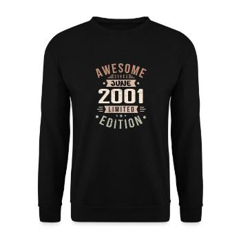 Juin 2001 Anniversaire Juin 2001 Cadeau Juin 2001 - Sweat-shirt Unisexe - noir - Devant - Alina (178cm) & Michal (187cm)