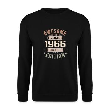 June 1966 birthday June 1966 gift June 1966 - Unisex Sweatshirt - black - Front - Alina (178cm) & Michal (187cm)
