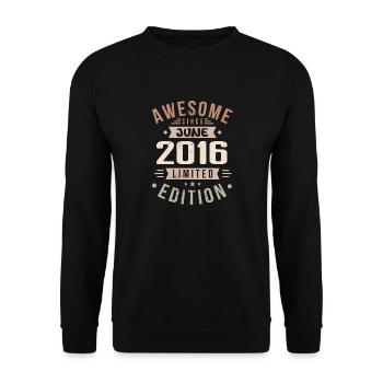 June 2016 Birthday June 2016 Gift June 2016 - Unisex Sweatshirt - black - Front - Alina (178cm) & Michal (187cm)