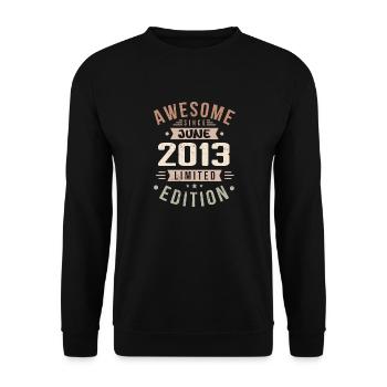 June 2013 Birthday June 2013 Gift June 2013 - Unisex Sweatshirt - black - Front - Alina (178cm) & Michal (187cm)