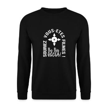 souriez vous etes filmes - Sweat-shirt Unisexe - noir - Devant - Alina (178cm) & Michal (187cm)