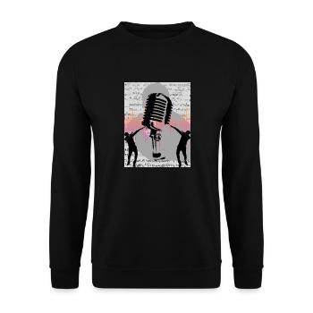 Liebe zur Musik Sänger - Unisex Pullover - Schwarz - Vorne - Alina (178cm) & Michal (187cm)