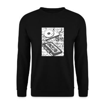 Liebe Zur Musik DJ Pult - Unisex Pullover - Schwarz - Vorne - Alina (178cm) & Michal (187cm)