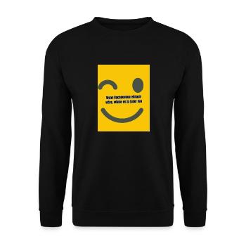 Wenn Nachdenken einfach wäre würde es ja jeder tun - Unisex Pullover - Schwarz - Vorne - Alina (178cm) & Michal (187cm)