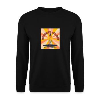 Monkey Circus - orange yellow - Unisex Sweatshirt - black - Front - Alina (178cm) & Michal (187cm)