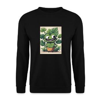 Monastera Blumentopf Buddy - Unisex Pullover - Schwarz - Vorne - Alina (178cm) & Michal (187cm)