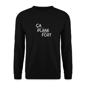 Ça plane fort motif Blanc - Sweat-shirt Unisexe - noir - Devant - Alina (178cm) & Michal (187cm)