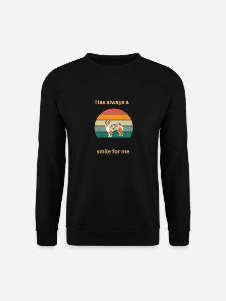 Has always a smile for australian shephard - Unisex Pullover - Schwarz