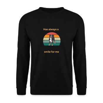 Has always a smile for me 1 - Unisex Pullover - Schwarz - Vorne - Alina (178cm) & Michal (187cm)