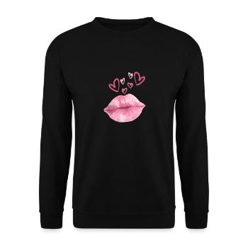 Doux amour - Sweat-shirt Unisexe - noir - Devant - Alina (178cm) & Michal (187cm)