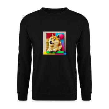 Chien Pop Art - Sweat-shirt Unisexe - noir - Devant - Alina (178cm) & Michal (187cm)
