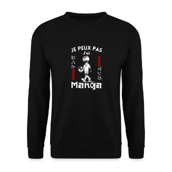 Je peux pas jai manga football - Sweat-shirt Unisexe - noir - Devant - Alina (178cm) & Michal (187cm)