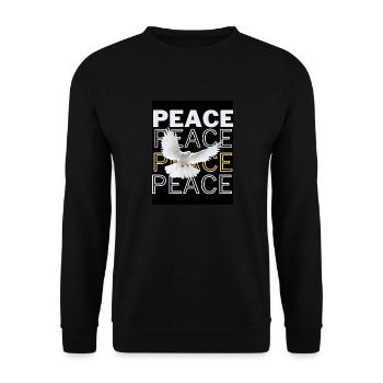 PeaceZeichen Friedenstaube - Unisex Pullover - Schwarz - Vorne - Alina (178cm) & Michal (187cm)