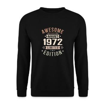 Août 1972 Anniversaire en Août 1972 Millésime 1972 - Sweat-shirt Unisexe - noir - Devant - Alina (178cm) & Michal (187cm)