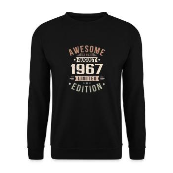 Août 1967 Anniversaire en Août 1967 Millésime 1967 - Sweat-shirt Unisexe - noir - Devant - Alina (178cm) & Michal (187cm)