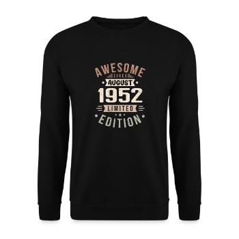 August 1952 Birthday in August 1952 Vintage 1952 - Unisex Sweatshirt - black - Front - Alina (178cm) & Michal (187cm)