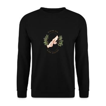Bleibe ein Kind Gottes - Unisex Pullover - Schwarz - Vorne - Alina (178cm) & Michal (187cm)