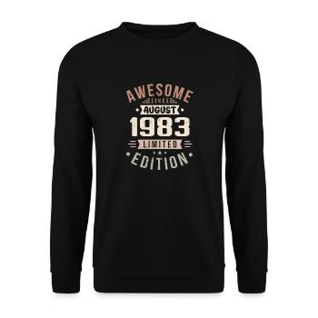Août 1983 Anniversaire en Août 1983 Millésime 1983 - Sweat-shirt Unisexe - noir - Devant - Alina (178cm) & Michal (187cm)