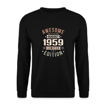 Août 1959 Anniversaire en Août 1959 Millésime 1959 - Sweat-shirt Unisexe - noir - Devant - Alina (178cm) & Michal (187cm)