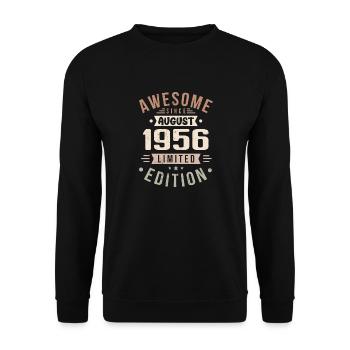 Août 1956 Anniversaire en Août 1956 Millésime 1956 - Sweat-shirt Unisexe - noir - Devant - Alina (178cm) & Michal (187cm)