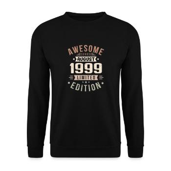 Août 1999 Anniversaire en Août 1999 Millésime 1999 - Sweat-shirt Unisexe - noir - Devant - Alina (178cm) & Michal (187cm)