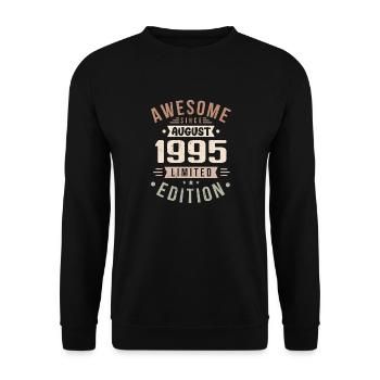 August 1995 Birthday in August 1995 Vintage 1995 - Unisex Sweatshirt - black - Front - Alina (178cm) & Michal (187cm)