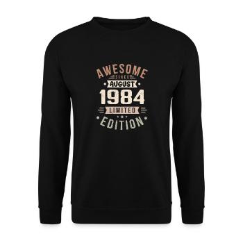 Août 1984 Anniversaire en Août 1984 Millésime 1984 - Sweat-shirt Unisexe - noir - Devant - Alina (178cm) & Michal (187cm)