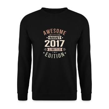 Août 2017 Anniversaire en août 2017 Millésime 2017 - Sweat-shirt Unisexe - noir - Devant - Alina (178cm) & Michal (187cm)