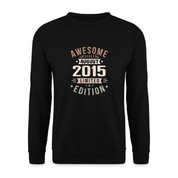 Août 2015 Anniversaire en août 2015 Millésime 2015 - Sweat-shirt Unisexe - noir - Devant - Alina (178cm) & Michal (187cm)