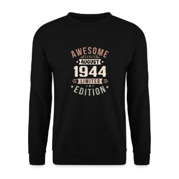 August 1944 Geburtstag im August 1944 Vintage 1944 - Unisex Pullover - Schwarz - Vorne - Alina (178cm) & Michal (187cm)