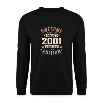 Août 2001 Anniversaire en août 2001 Millésime 2001 - Sweat-shirt Unisexe - noir - Devant - Alina (178cm) & Michal (187cm)