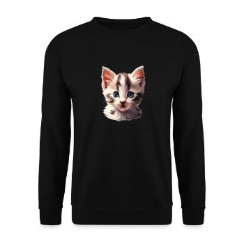 Cute little kitten - Unisex Sweatshirt - black - Front - Alina (178cm) & Michal (187cm)
