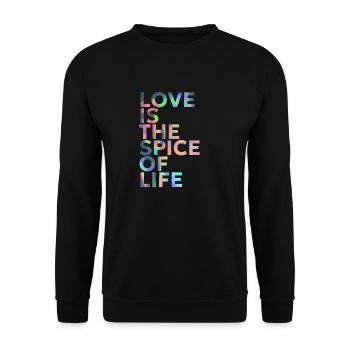 LOVE IS THE SPICE OF LIFE - Unisex Sweatshirt - black - Front - Alina (178cm) & Michal (187cm)