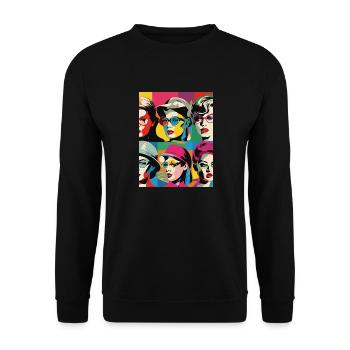 Pop Art - Sweat-shirt Unisexe - noir - Devant - Alina (178cm) & Michal (187cm)