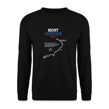 Bike Mont Ventoux route map Bédoin - Unisex Sweatshirt - black - Front - Alina (178cm) & Michal (187cm)